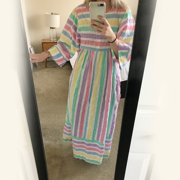 Leisure Life | Vintage Rainbow Cotton Dress - Picture 8 of 8